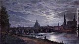 View of Dresden at Full Moon by Johan Christian Clausen Dahl